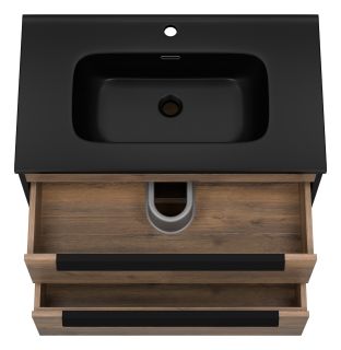 Подвесная тумба под раковину Brevita Monsour MON-09080-0102Я 80см дуб Галифакс олово/чёрный кварц